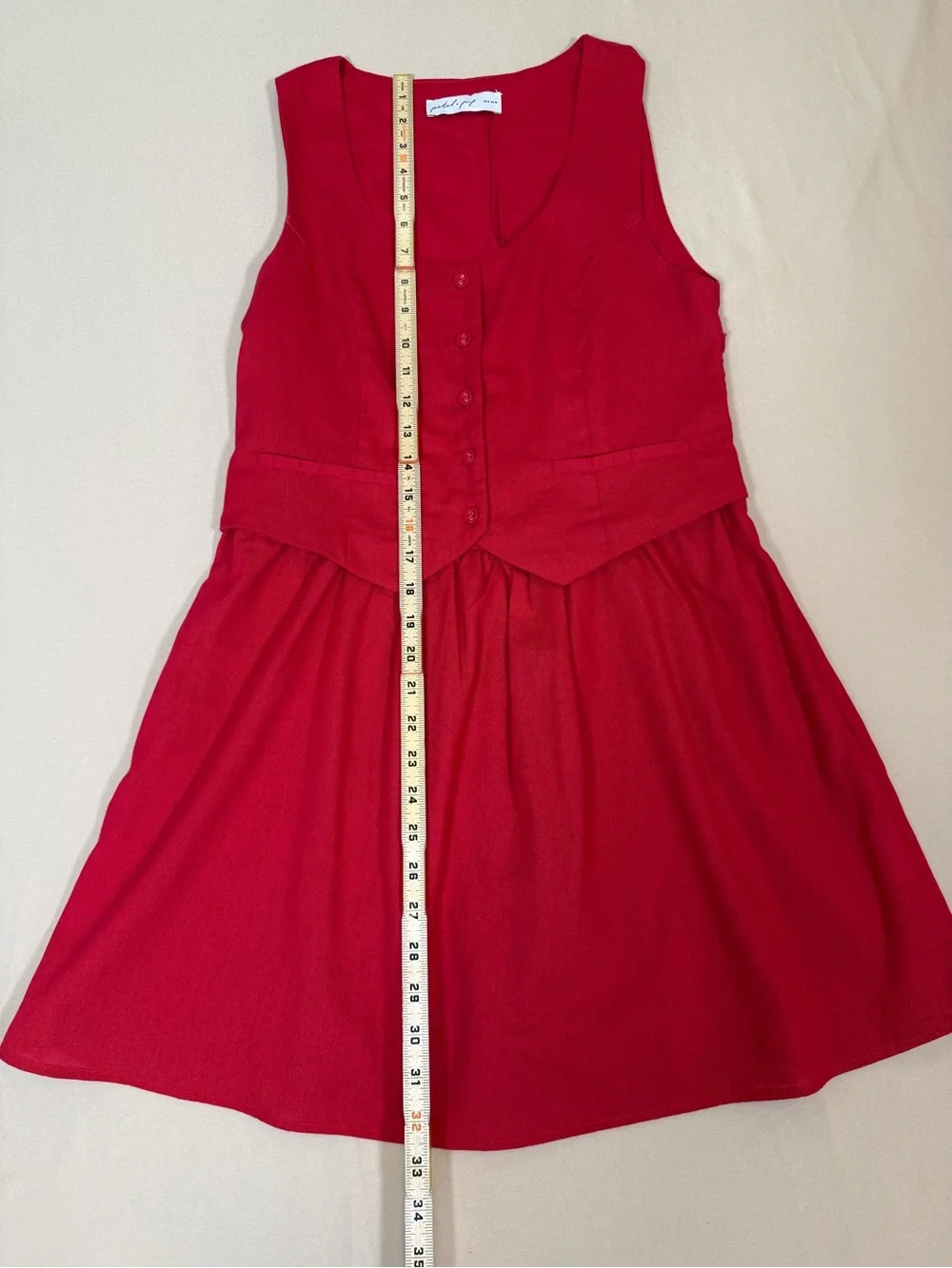 Petal & Pup Milani Mini Sleeveless Dress with Vest Front, size Medium.